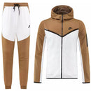Conjunto de Treino Nike - Marrom e Branco - Jaqueta e Calça